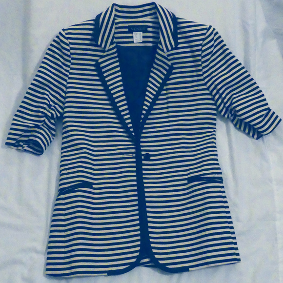 Womens VENUS Navy Striped Blazer, Size 4 - Picture 1 of 4